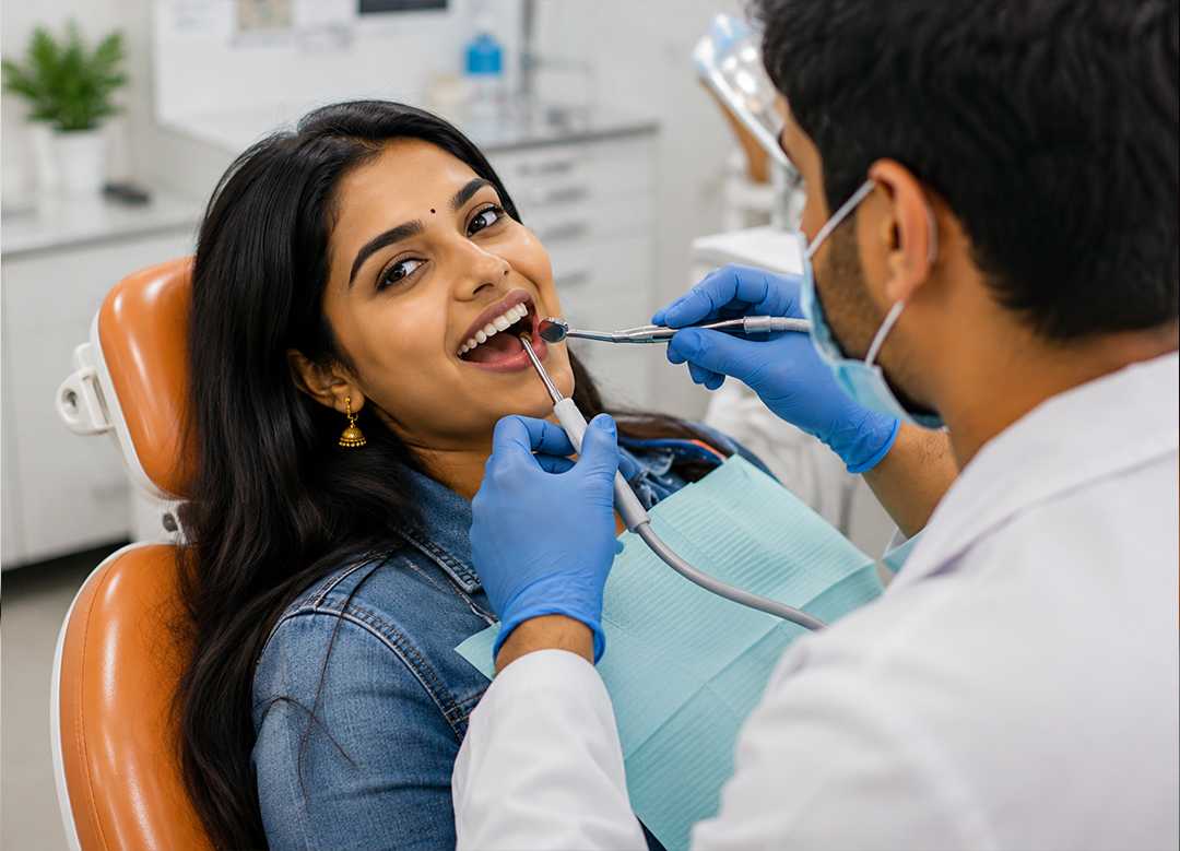 Patient smiling in dental chair
