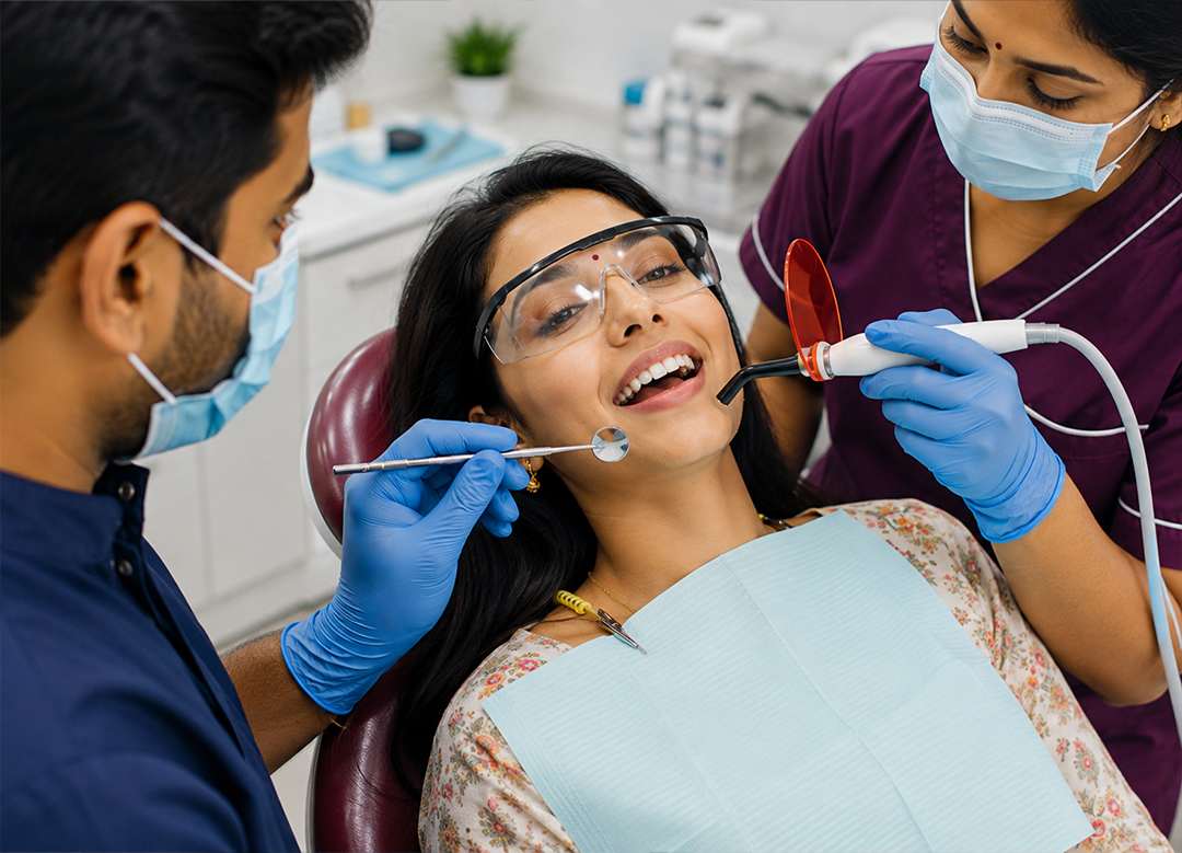 Dental treatment with equipment